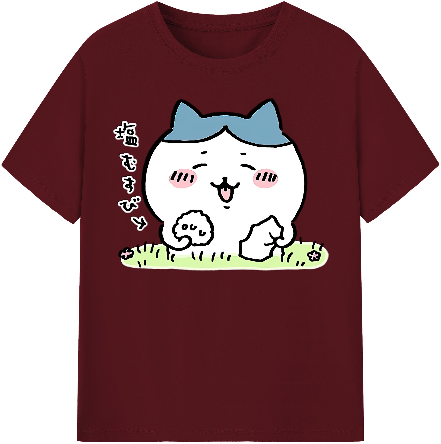 （画像用） ちいかわ ハチワレ Chii-kawa hachiware 綿100％半袖Tシャツ（フロントプリント）